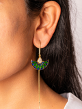 Anika Needle thread Enamel Earrings