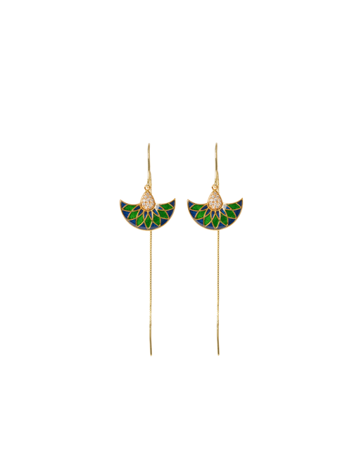 Anika Needle thread Enamel Earrings