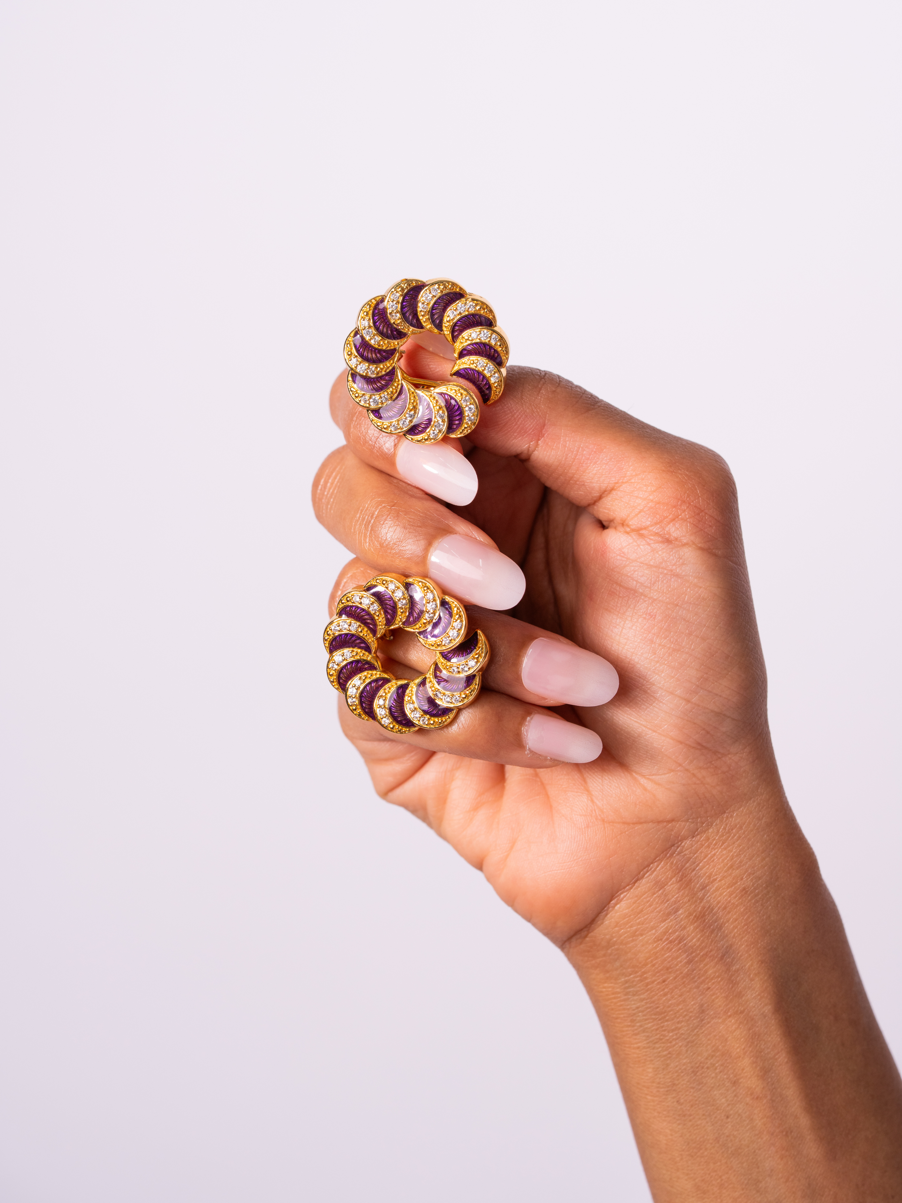 Solene Purple Enamel Hoops