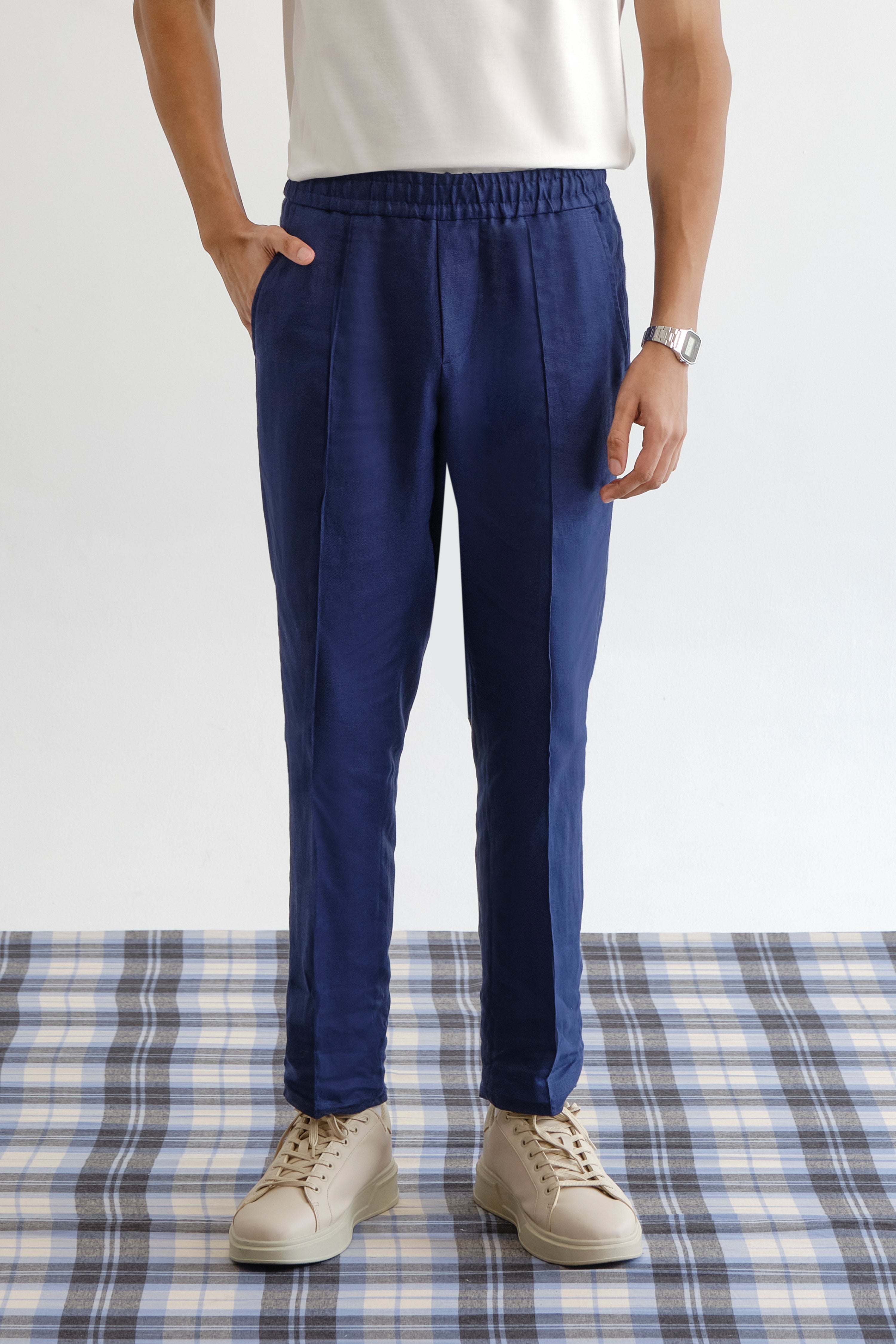Elasticated Linen Trousers