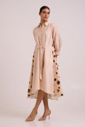 Philo - Almond Burst Back Drop Shirt Dress