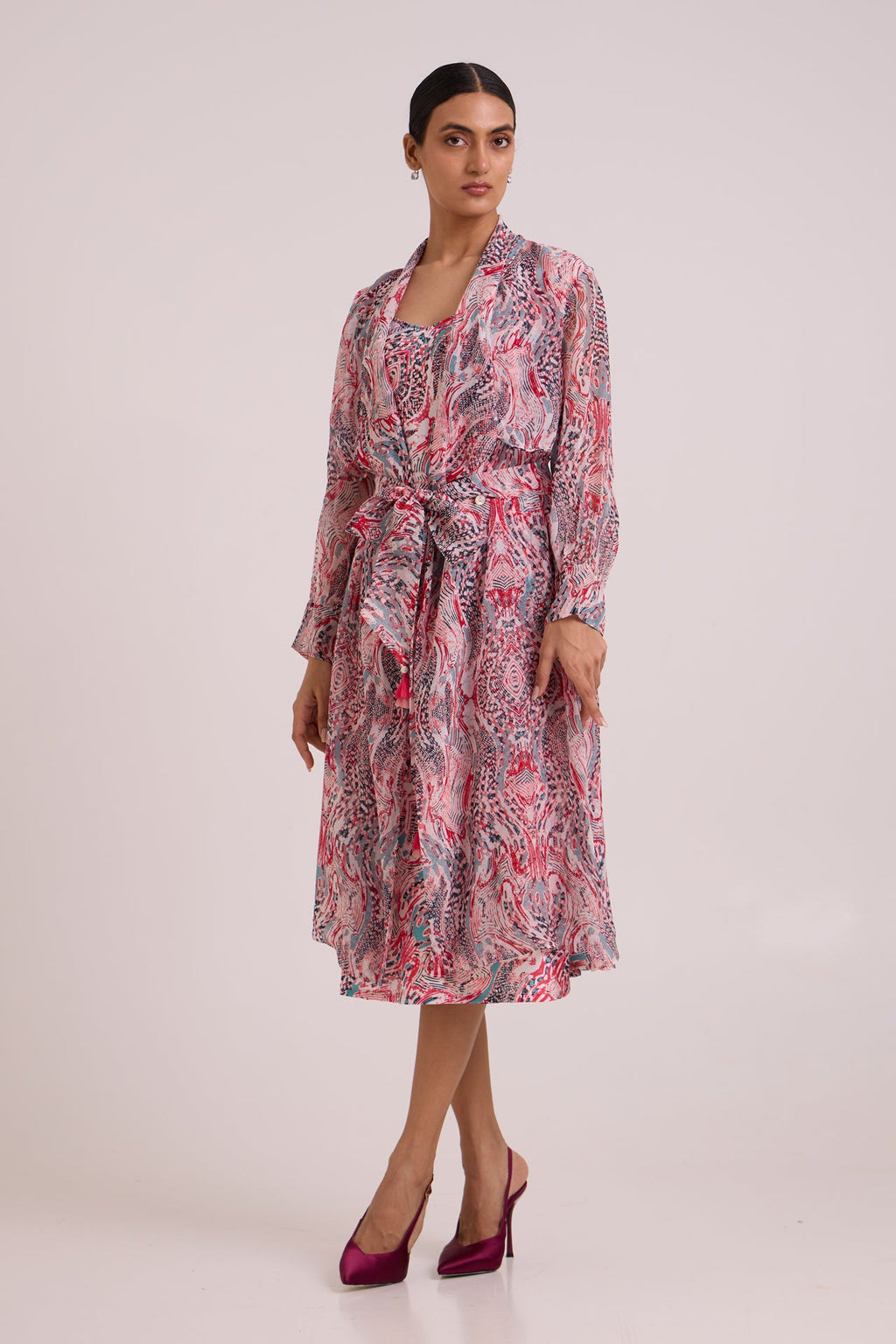 Joanne - Tropical Buzz Trench Jacket Set