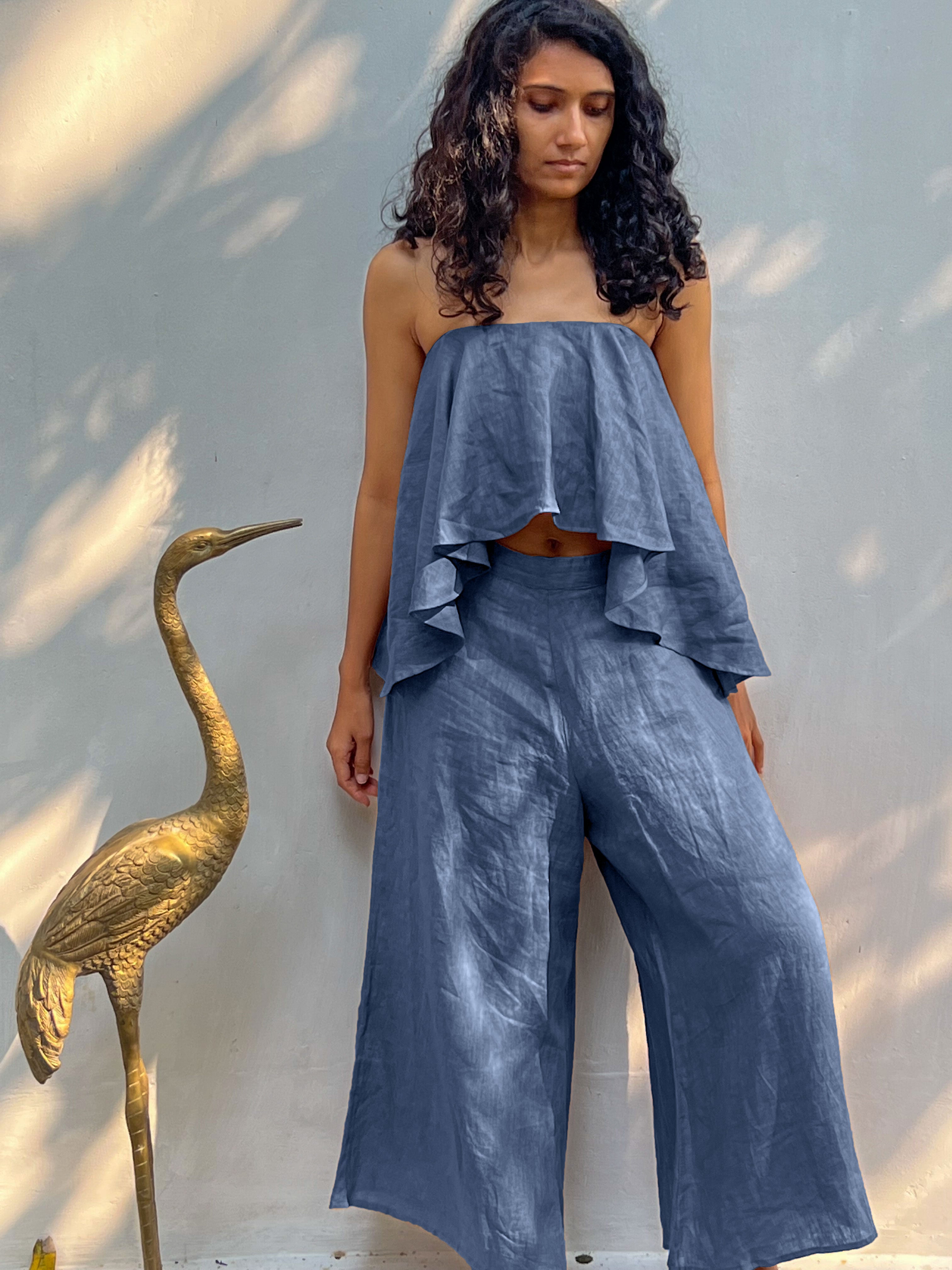 TEASING TOP - GREYISH BLUE