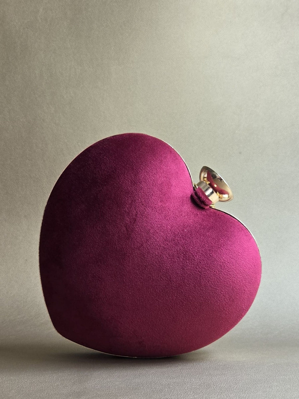 Crimson Red Floral Heart Bag