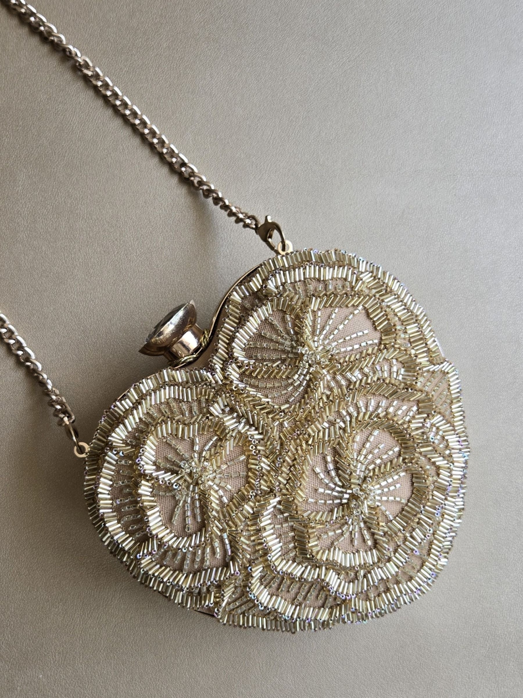 Gold Floral Heart Bag