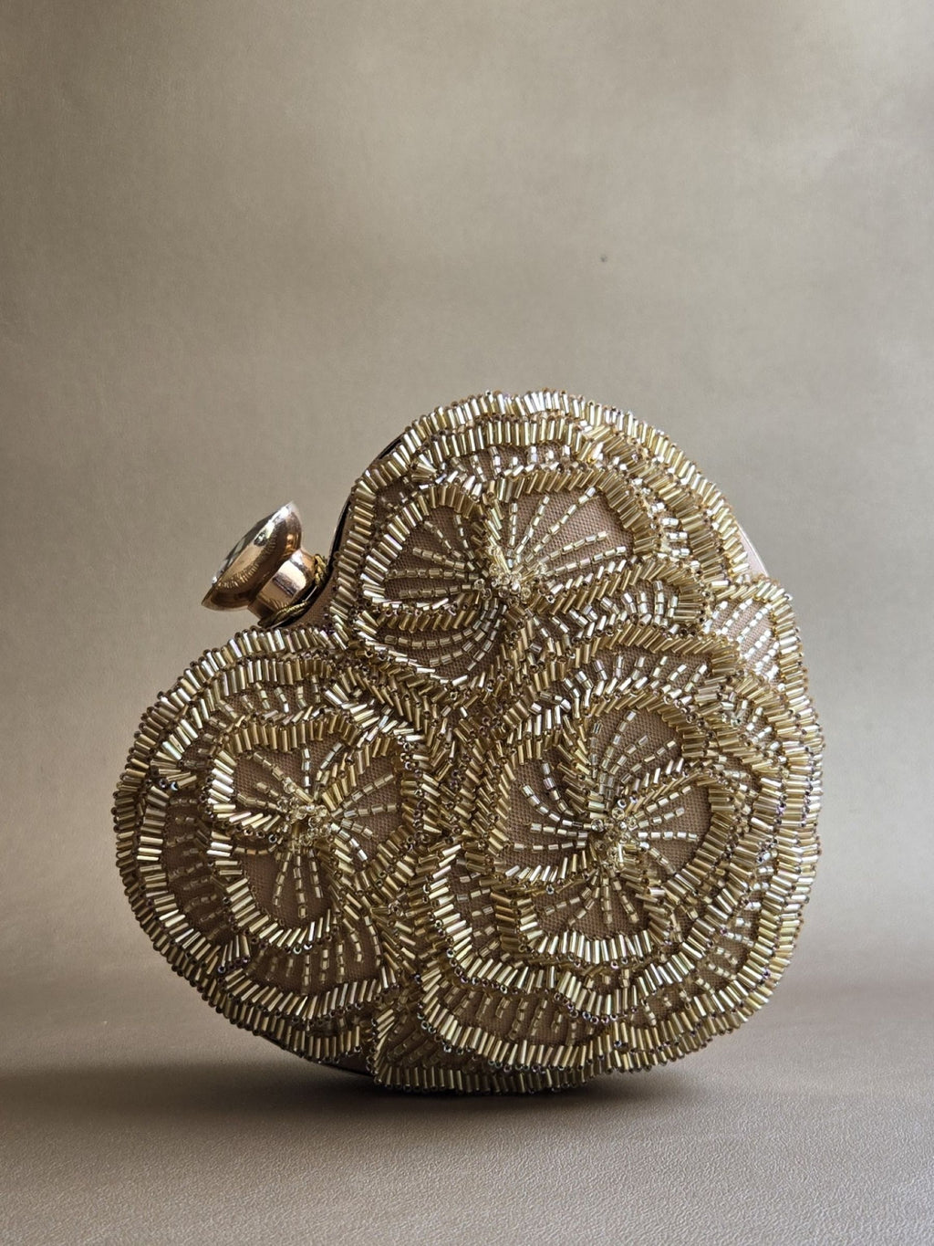 Gold Floral Heart Bag