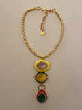 Trinity Stone Medallion Necklace
