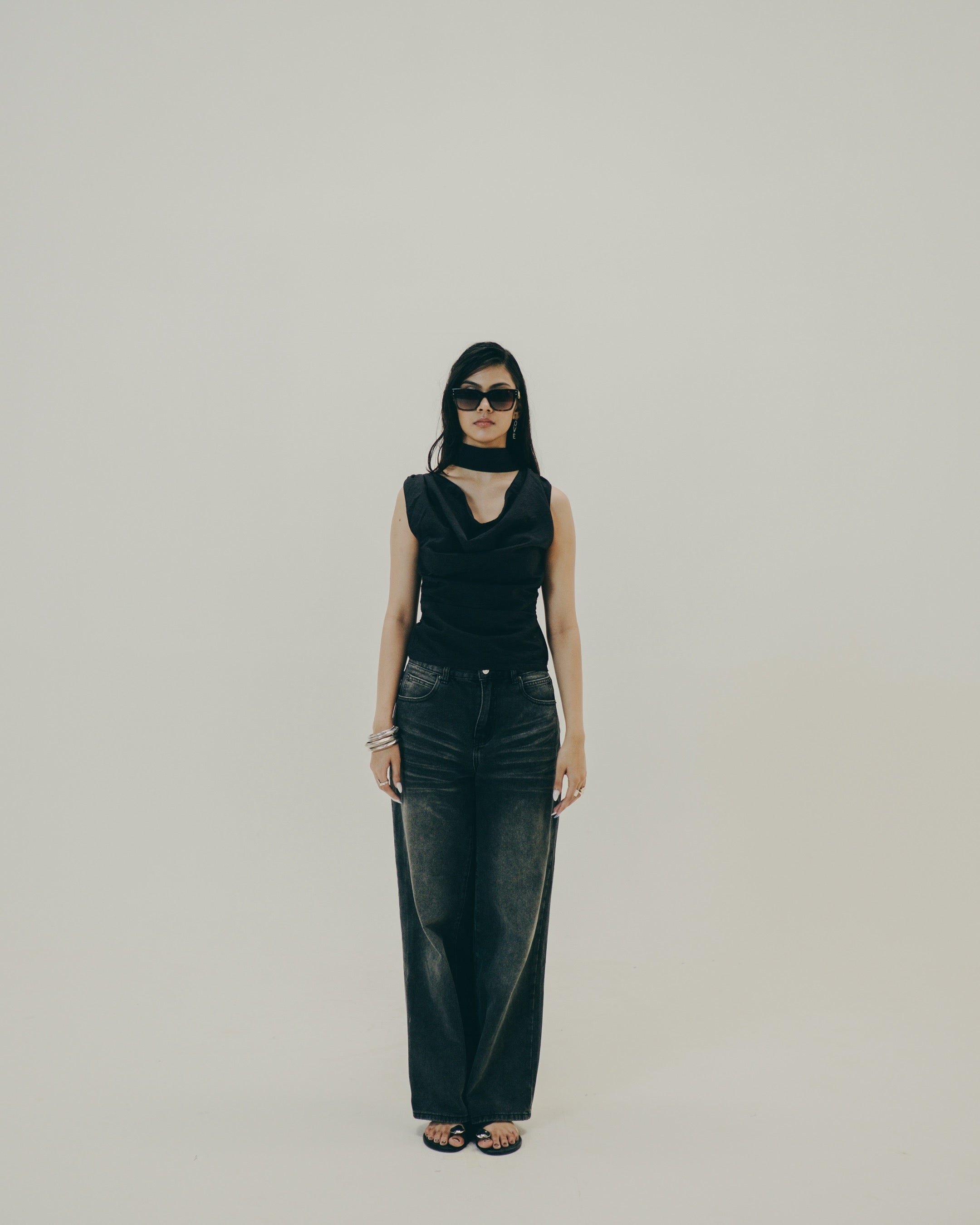 Noir Drape Top