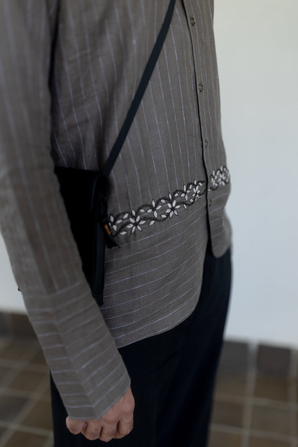 Stone pinstripe shirt