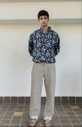 Batik gathered hem shirt