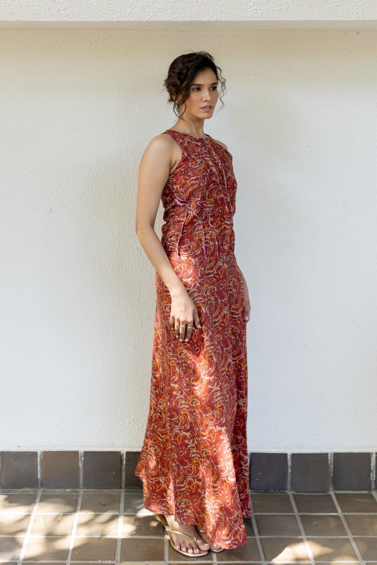 Ember linen dress view 2 — annstudios.in, The Curated Collective