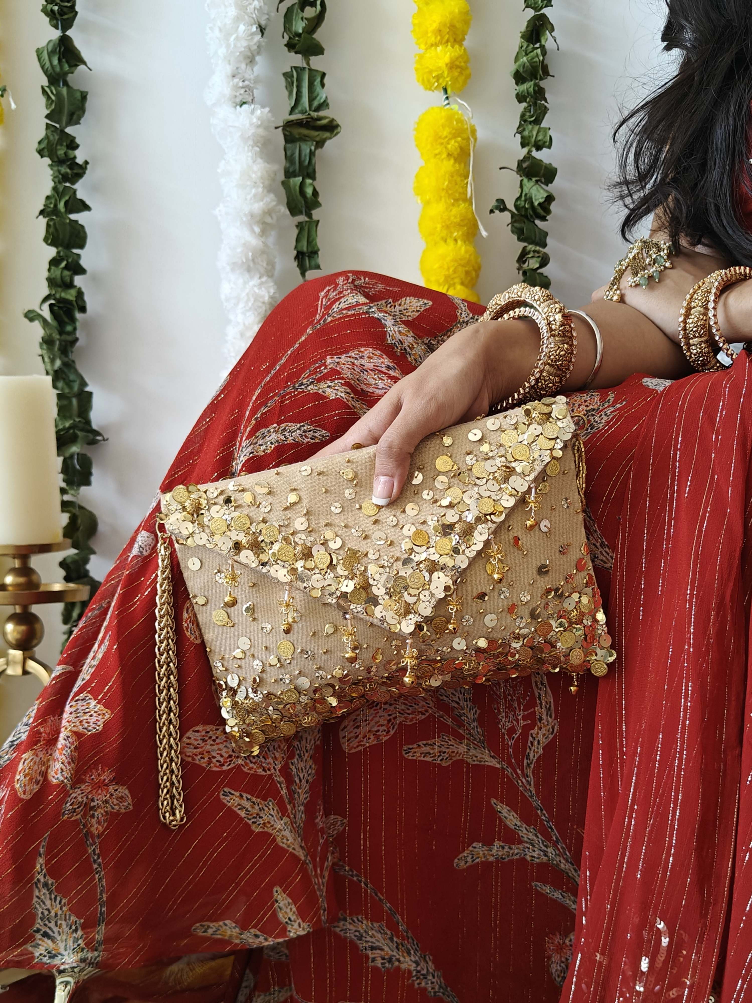 Gold Lifafa Envelope Bag