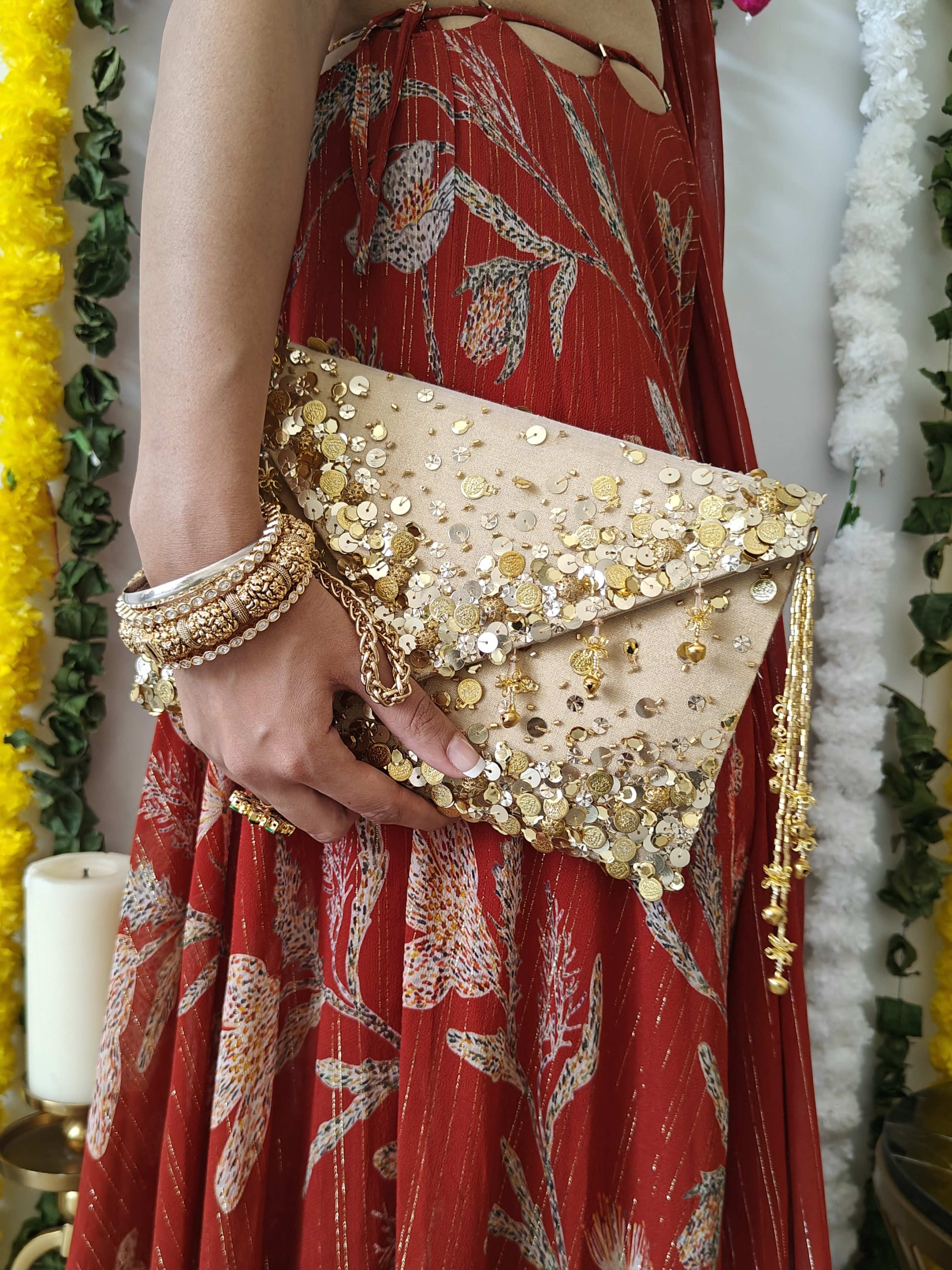 Gold Lifafa Envelope Bag