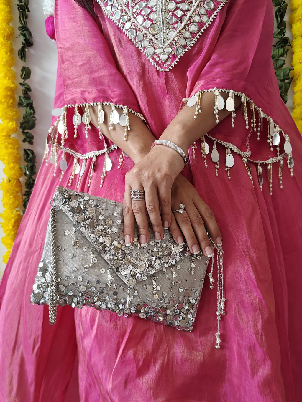 Silver Lifafa Envelope Bag