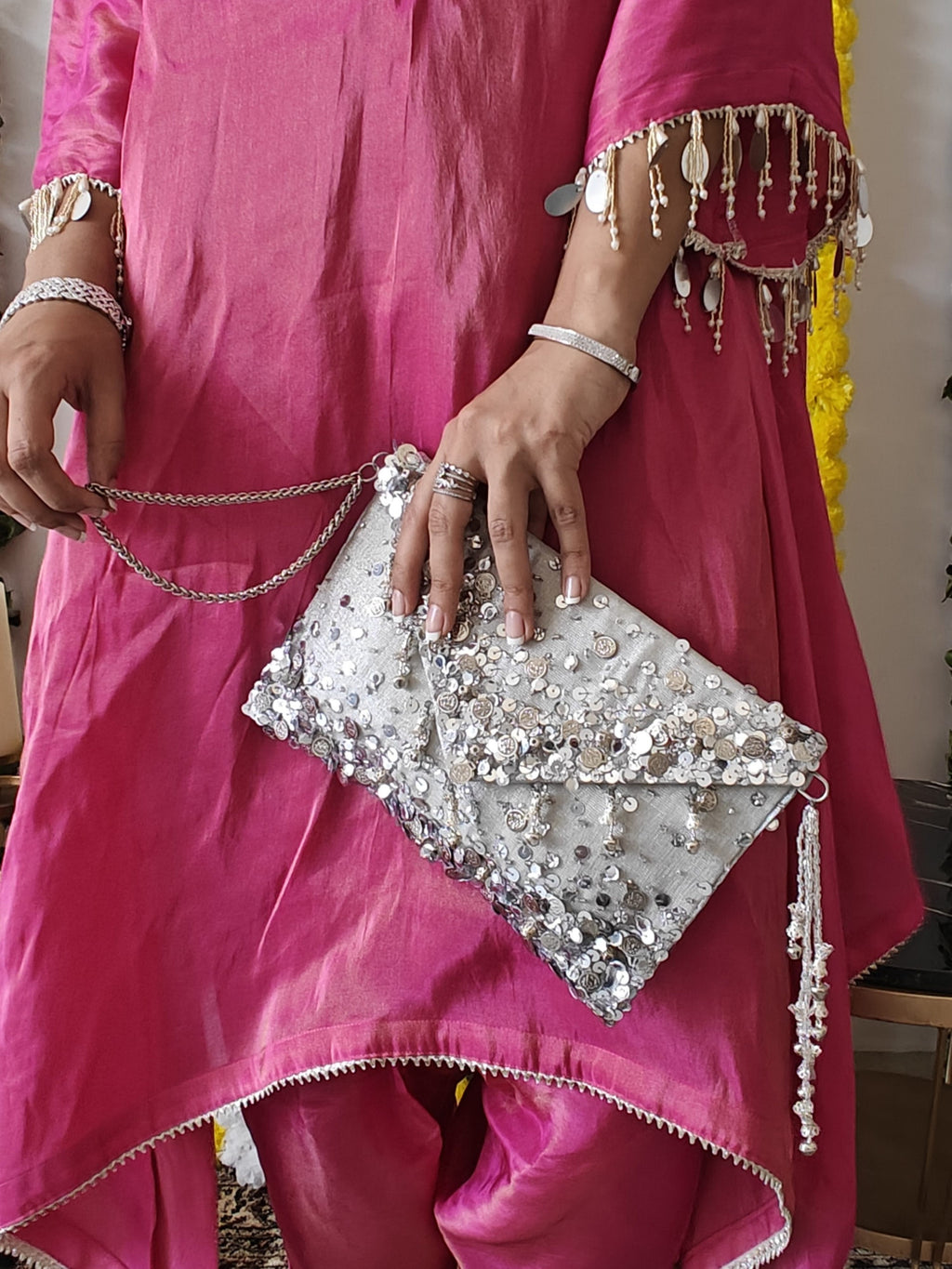 Silver Lifafa Envelope Bag