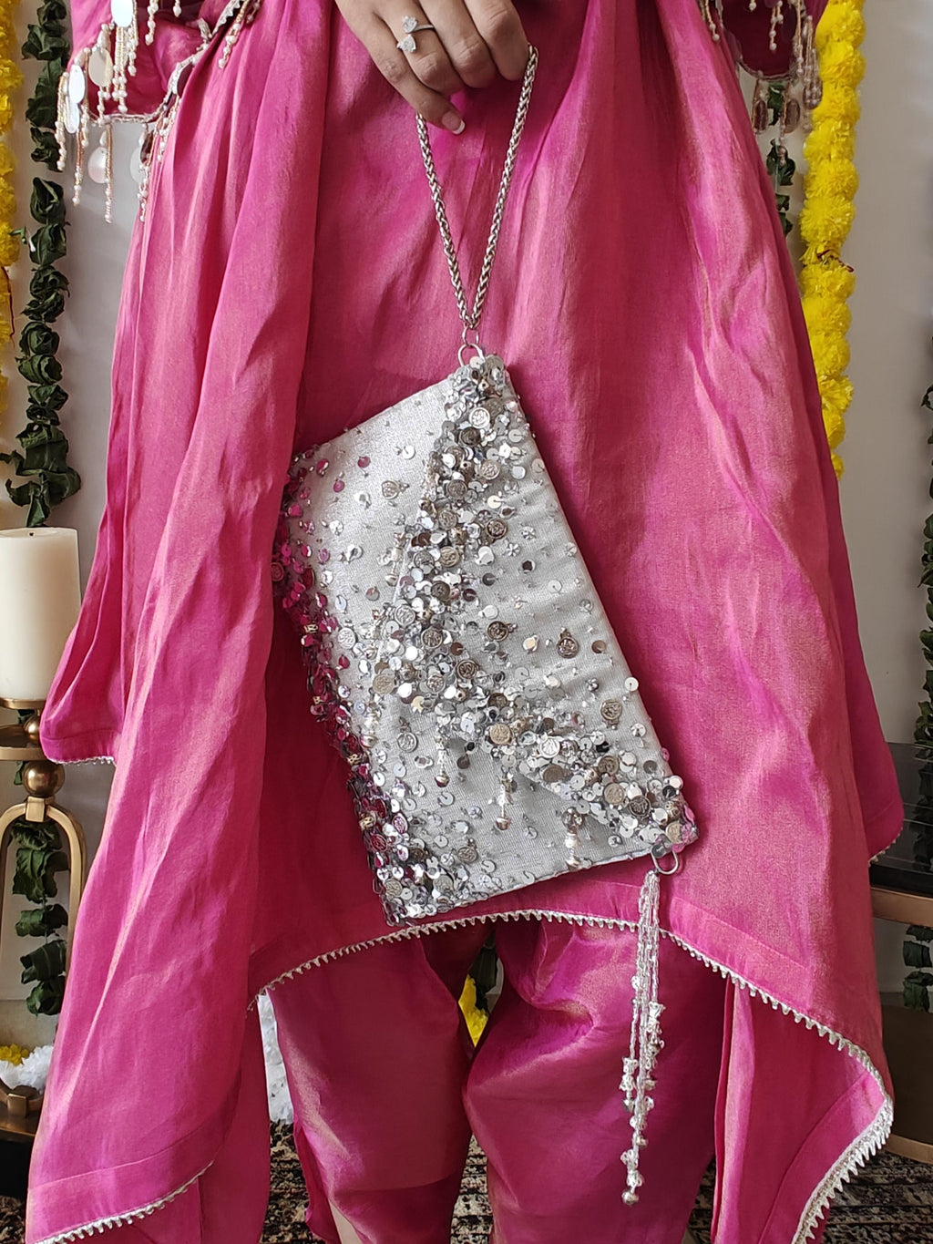 Silver Lifafa Envelope Bag
