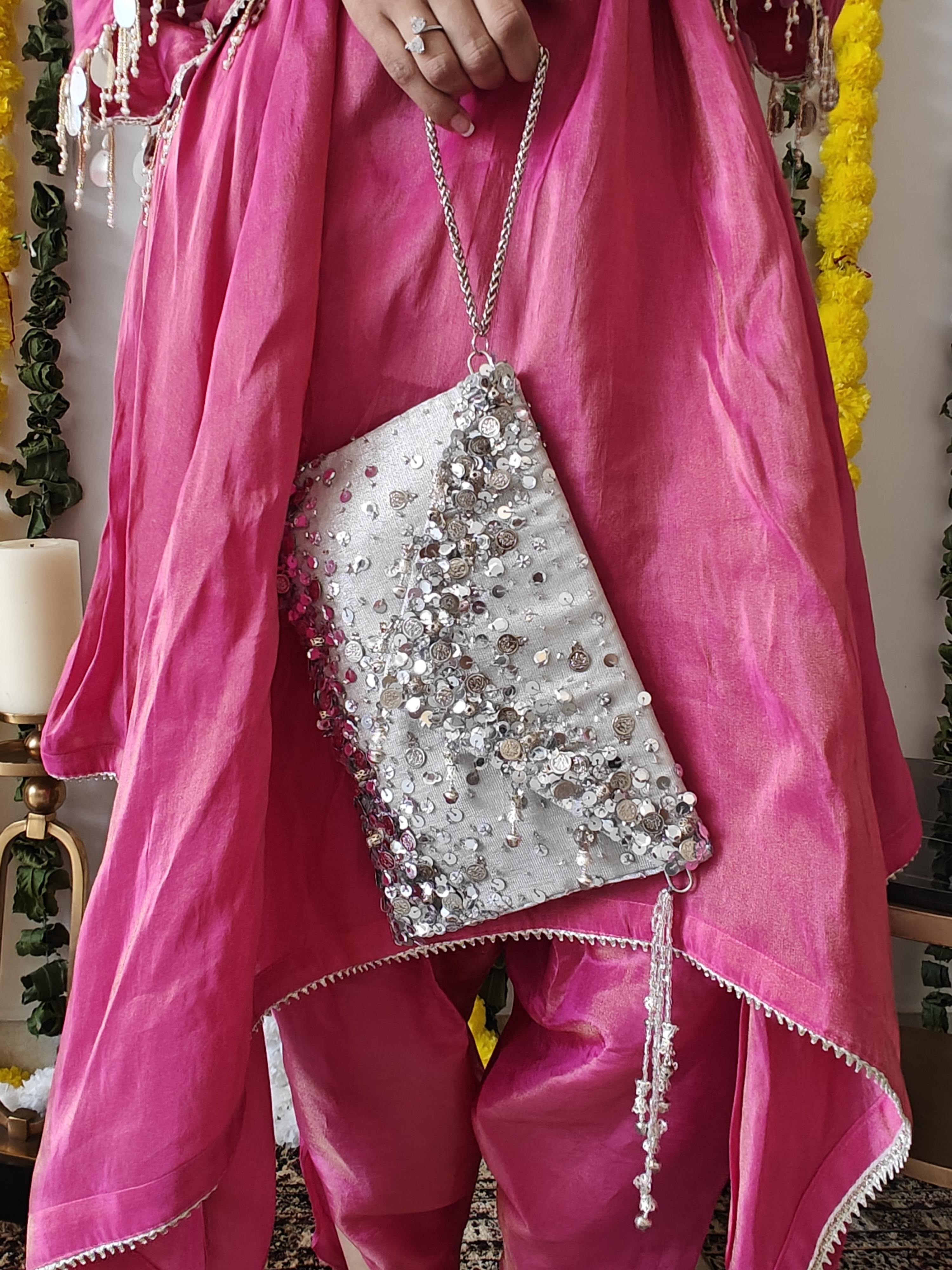 Silver Lifafa Envelope Bag