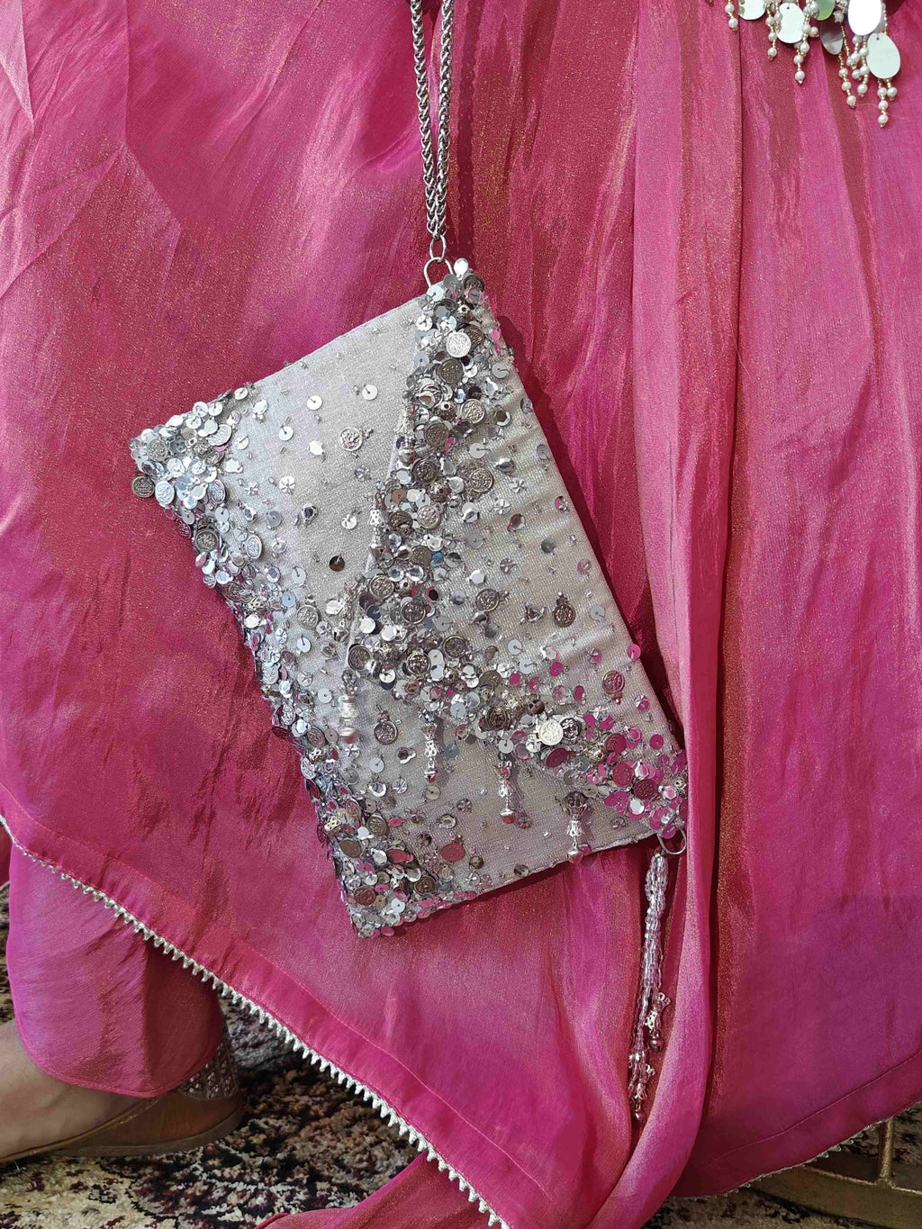 Silver Lifafa Envelope Bag