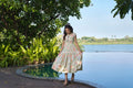Linen Embroidery Midi Dress