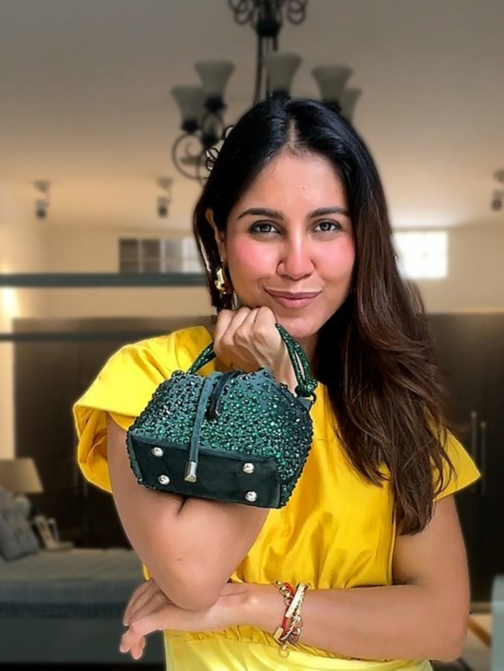 Bottle Green Micro Bucket Bag