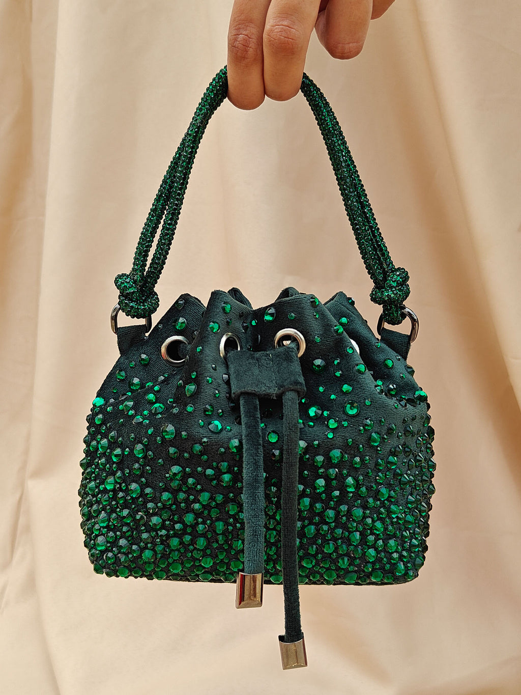 Bottle Green Micro Bucket Bag
