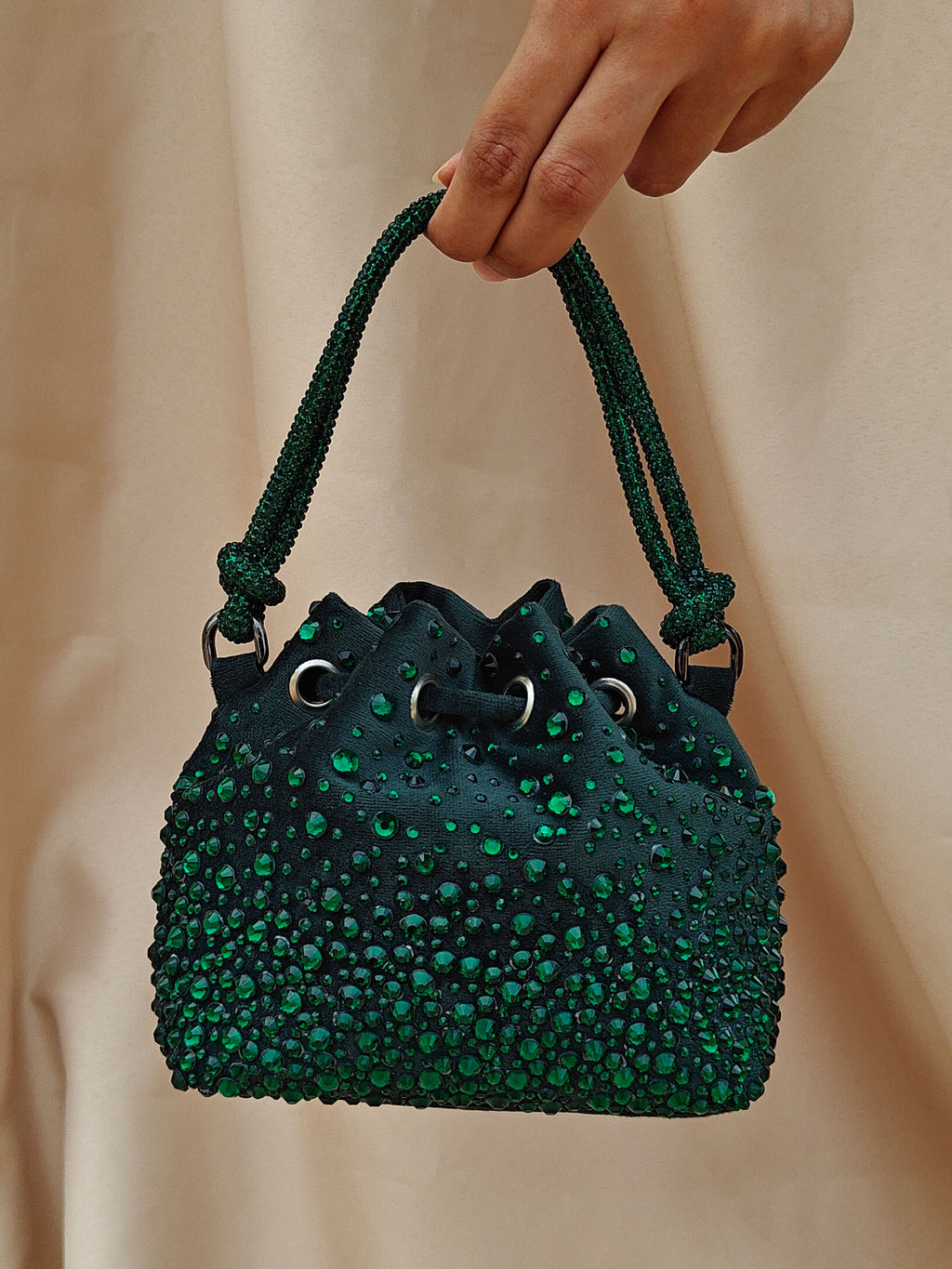 Bottle Green Micro Bucket Bag