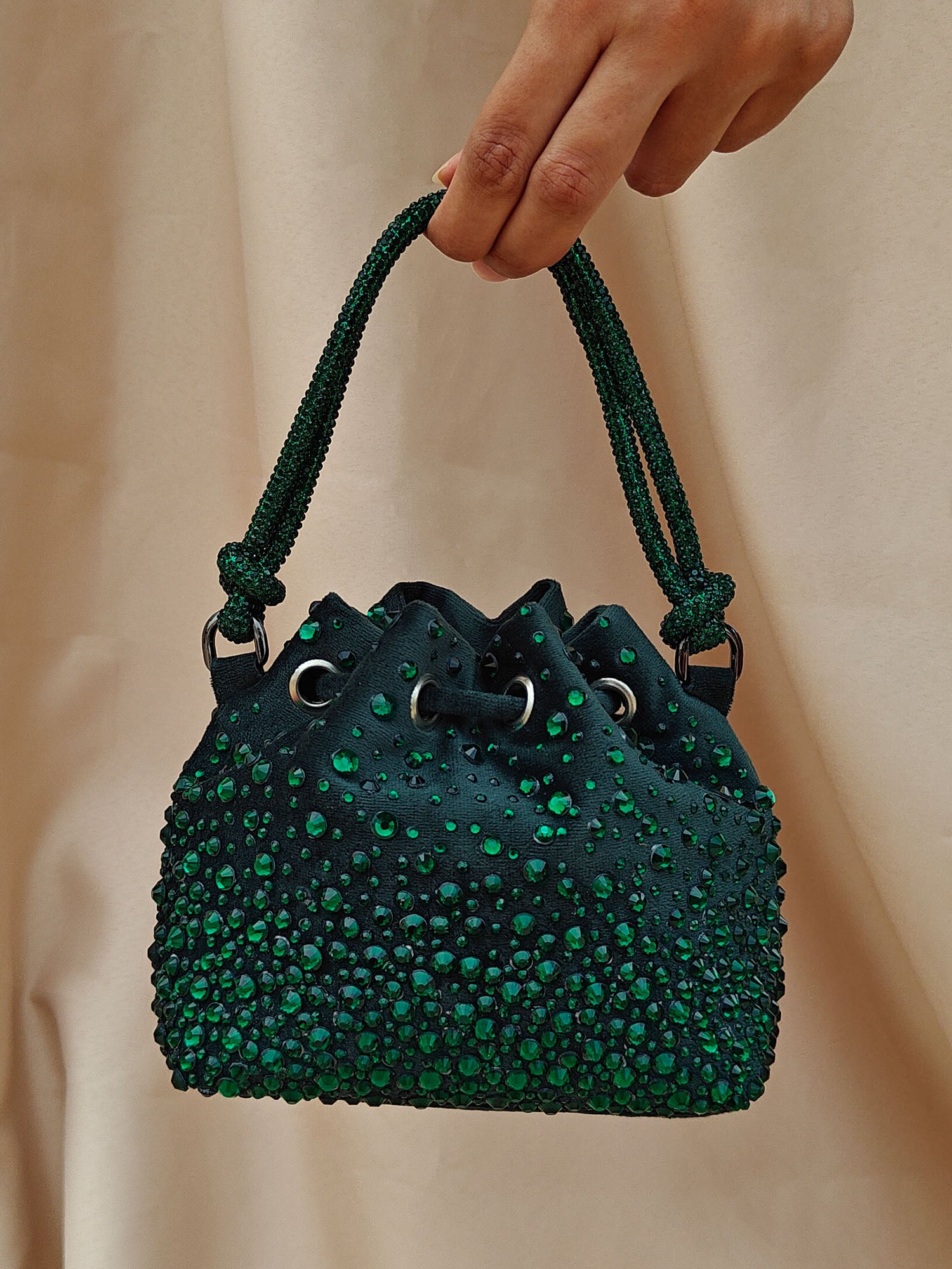 Bottle Green Micro Bucket Bag