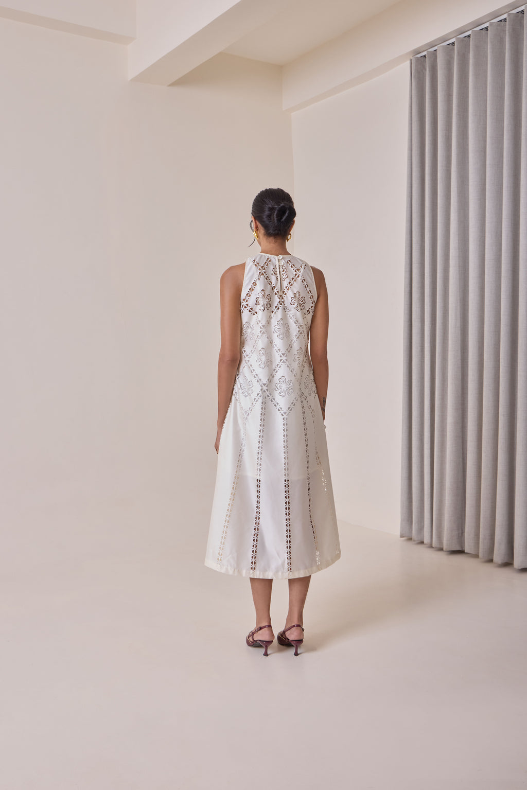 Pearl Cut-Work Midi