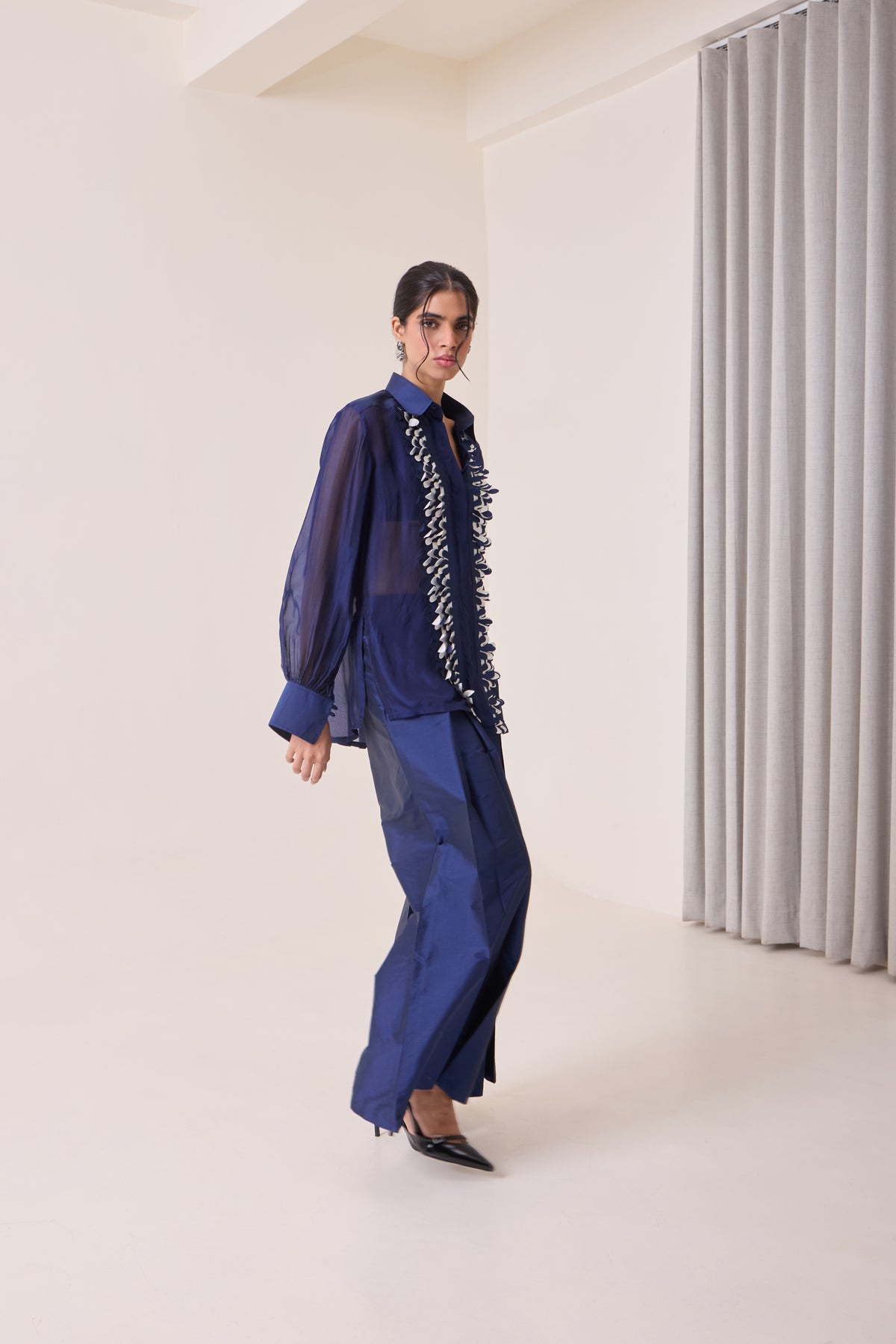 Midnight Art-Cut Shirt view 2 — Needle ten, The Curated Collective
