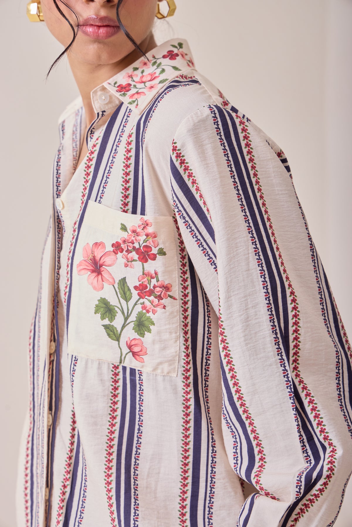 Creme Petal Pocket Shirt — Needle ten, The Curated Collective