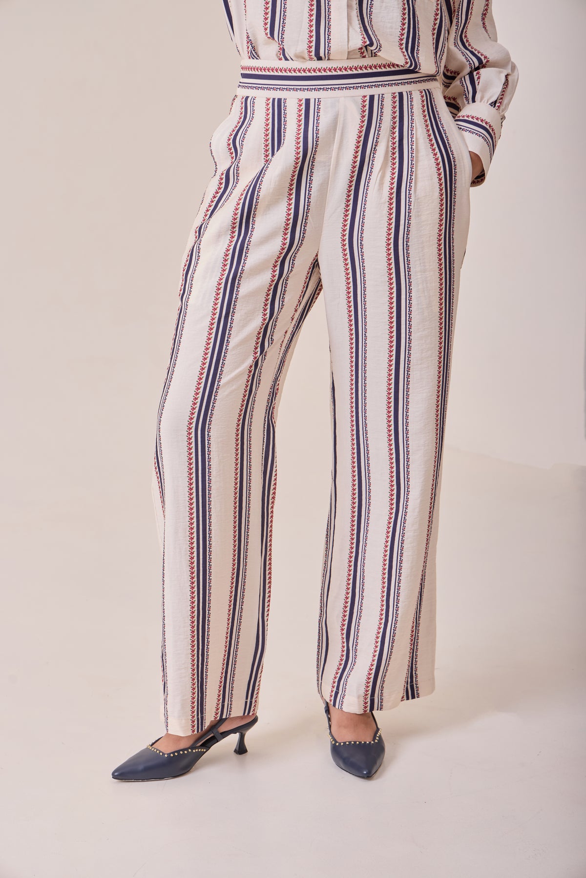 Creme Striped Pants — Needle ten, The Curated Collective