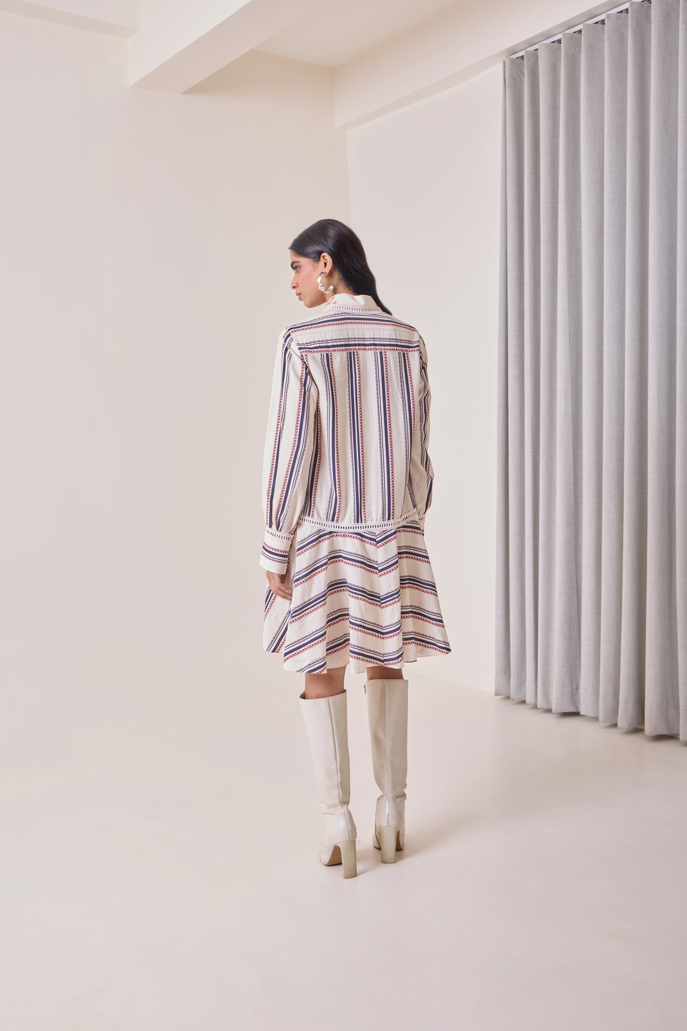 Creme Petal Shirt Dress