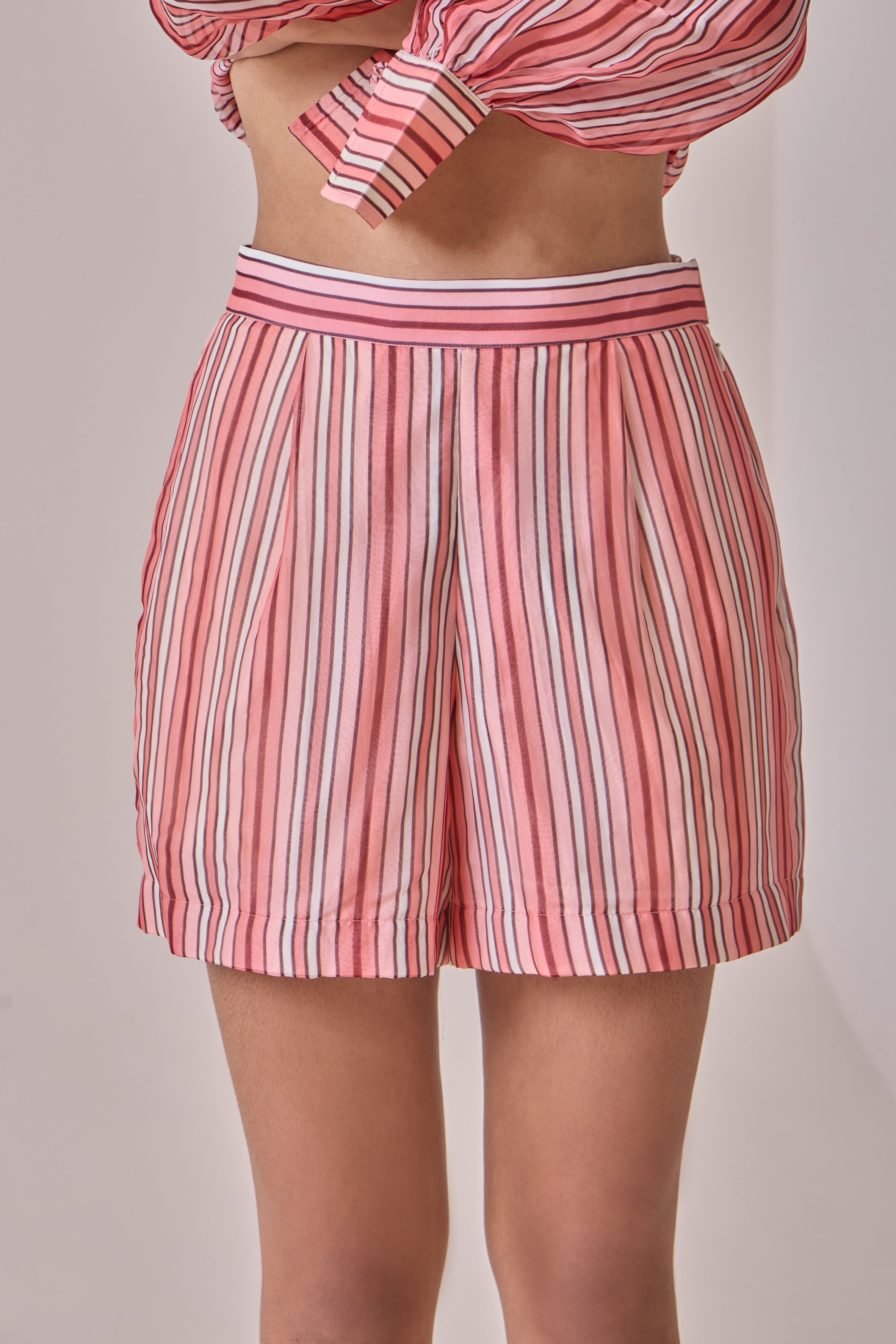Plum Striped Shorts