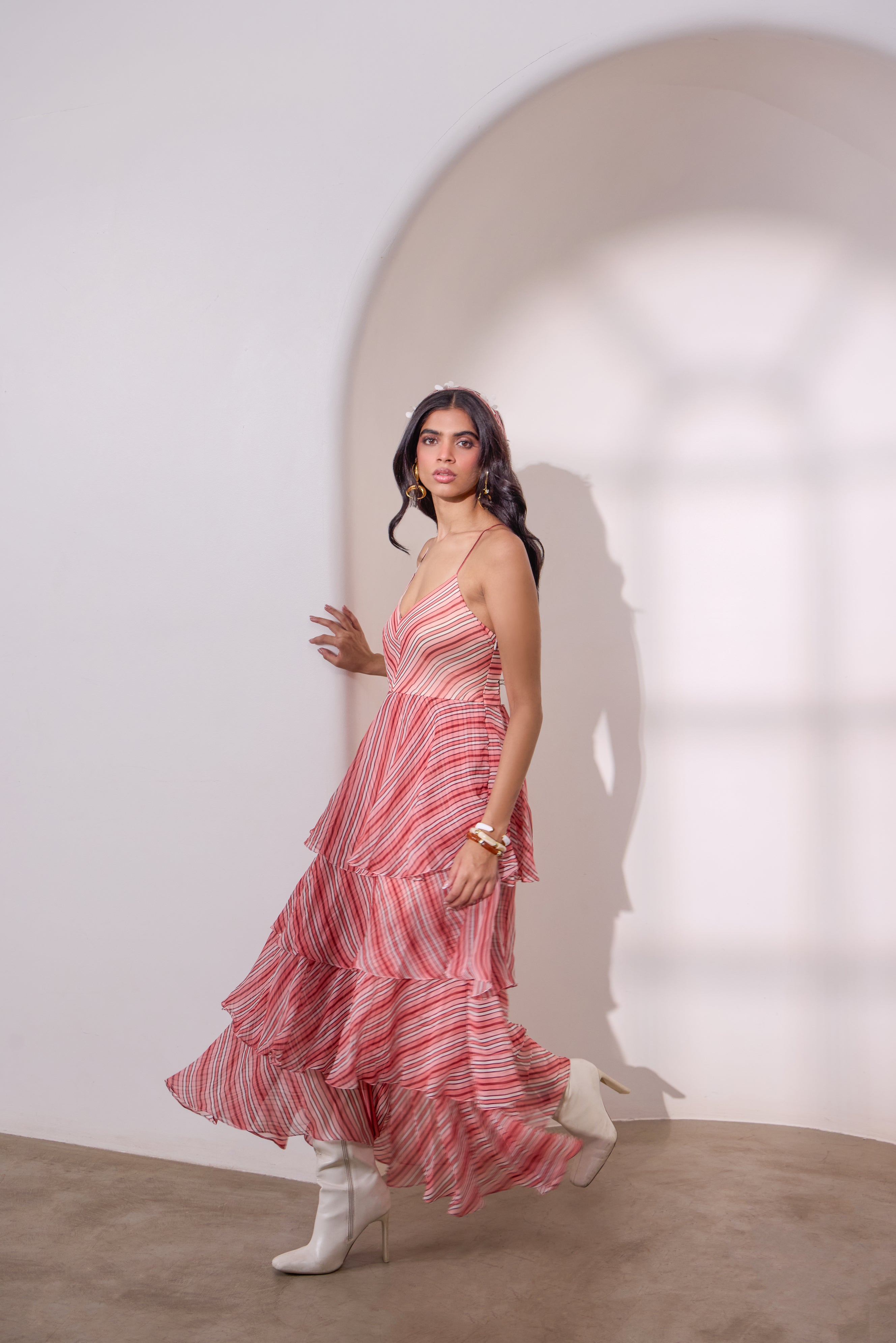 Plum Ruffled Maxi Dress