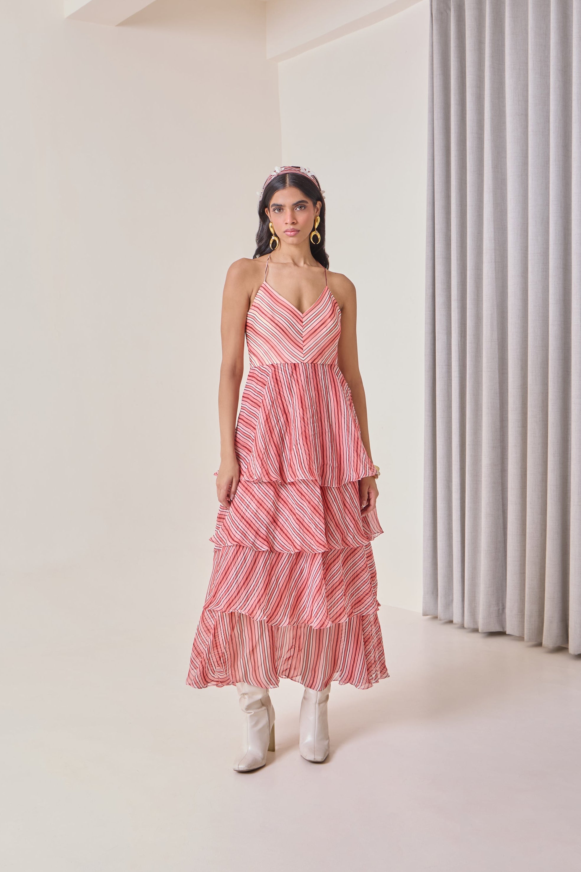 Plum Ruffled Maxi Dress