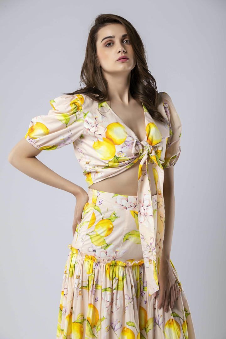 Neve Wrap Top view 2 — Taangerine Tiger, The Curated Collective