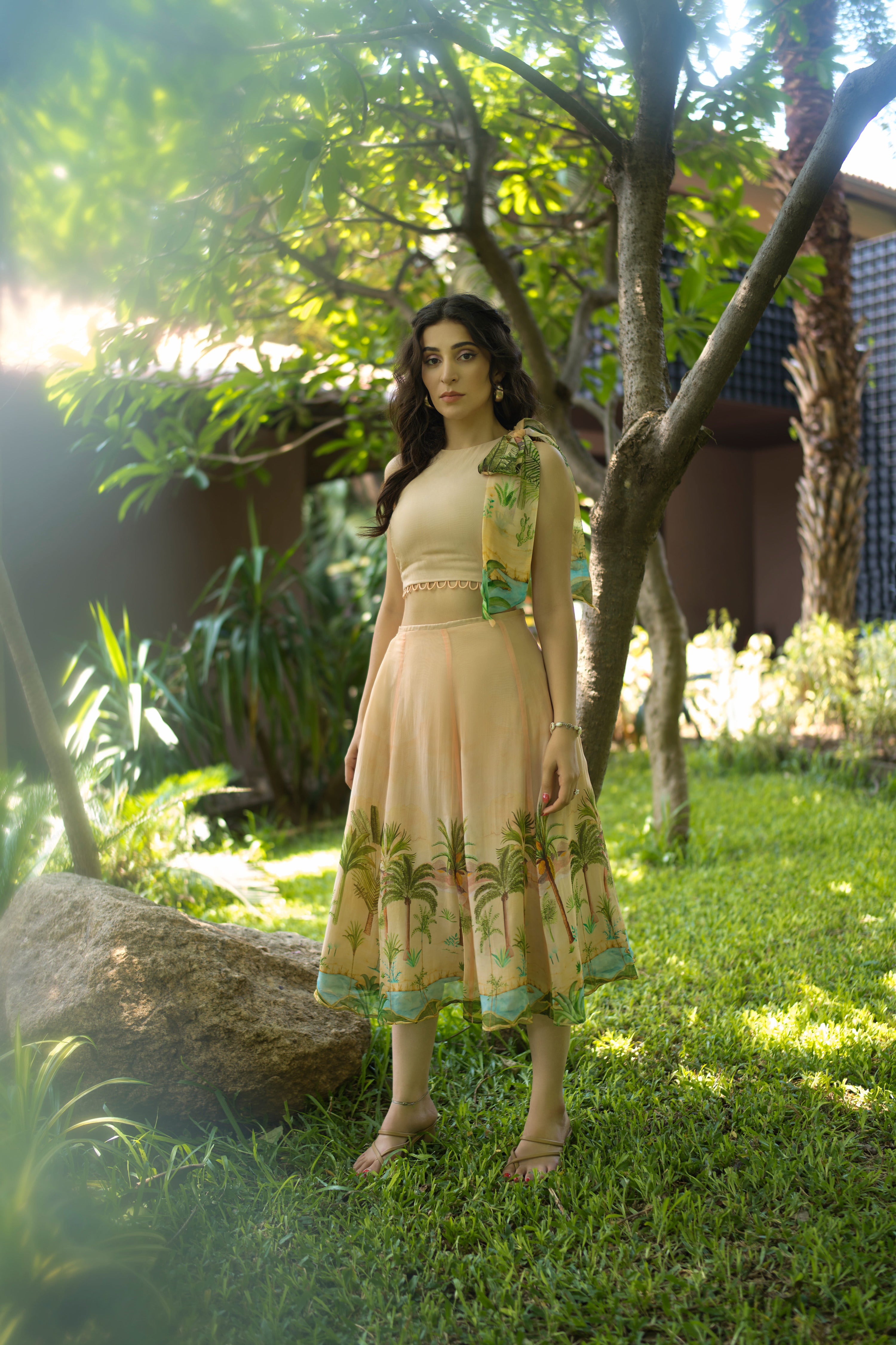 Organza Panelled Skirt