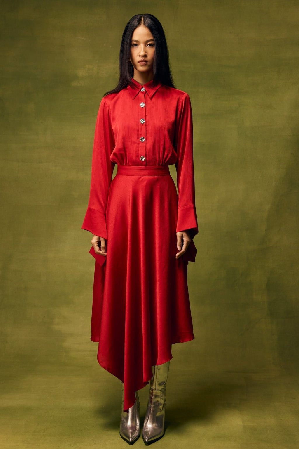 Roselle Glow Asymmetrical Dress