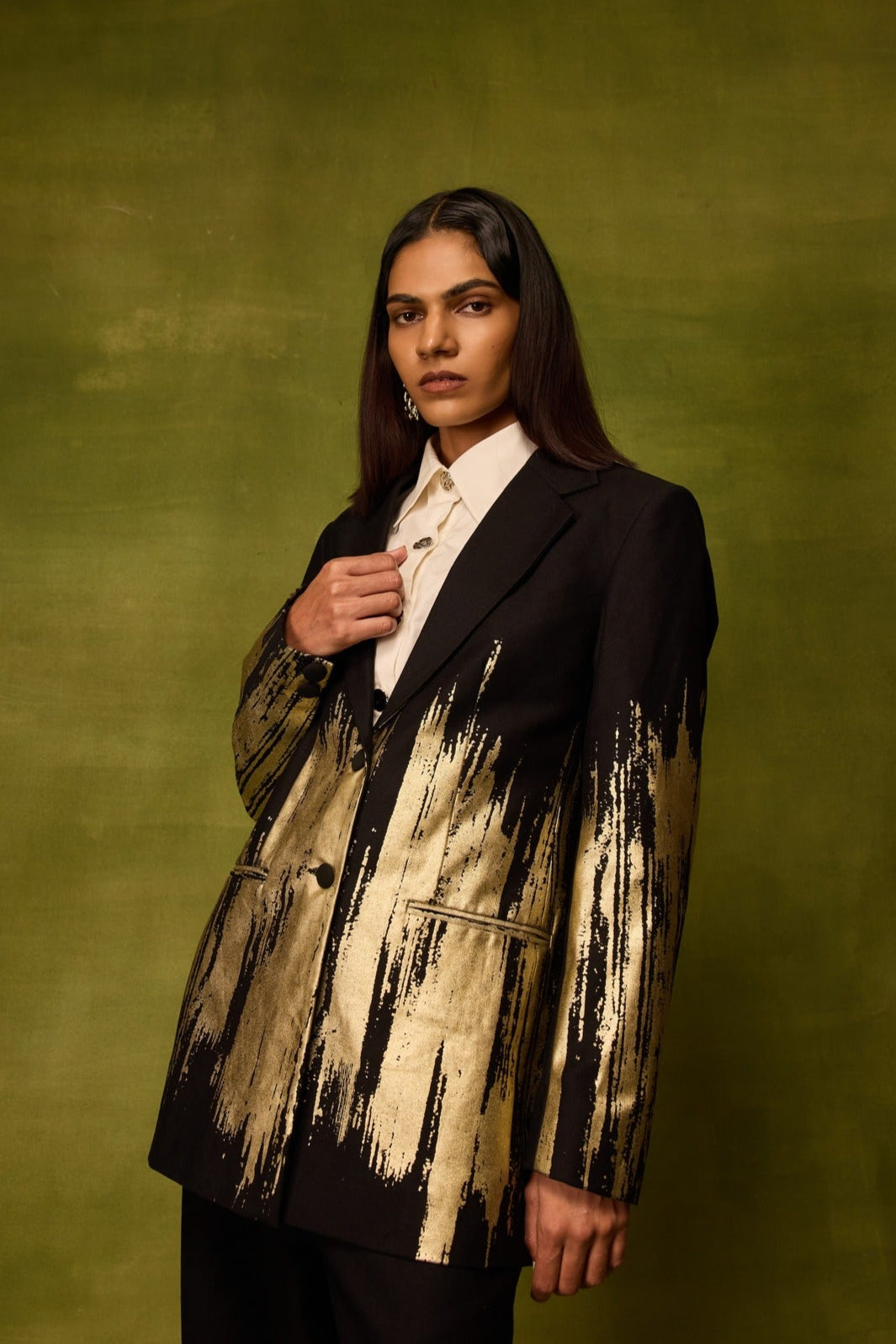 Twilight Gold Blazer view 2 — Pocketful of Cherrie, The Curated Collective