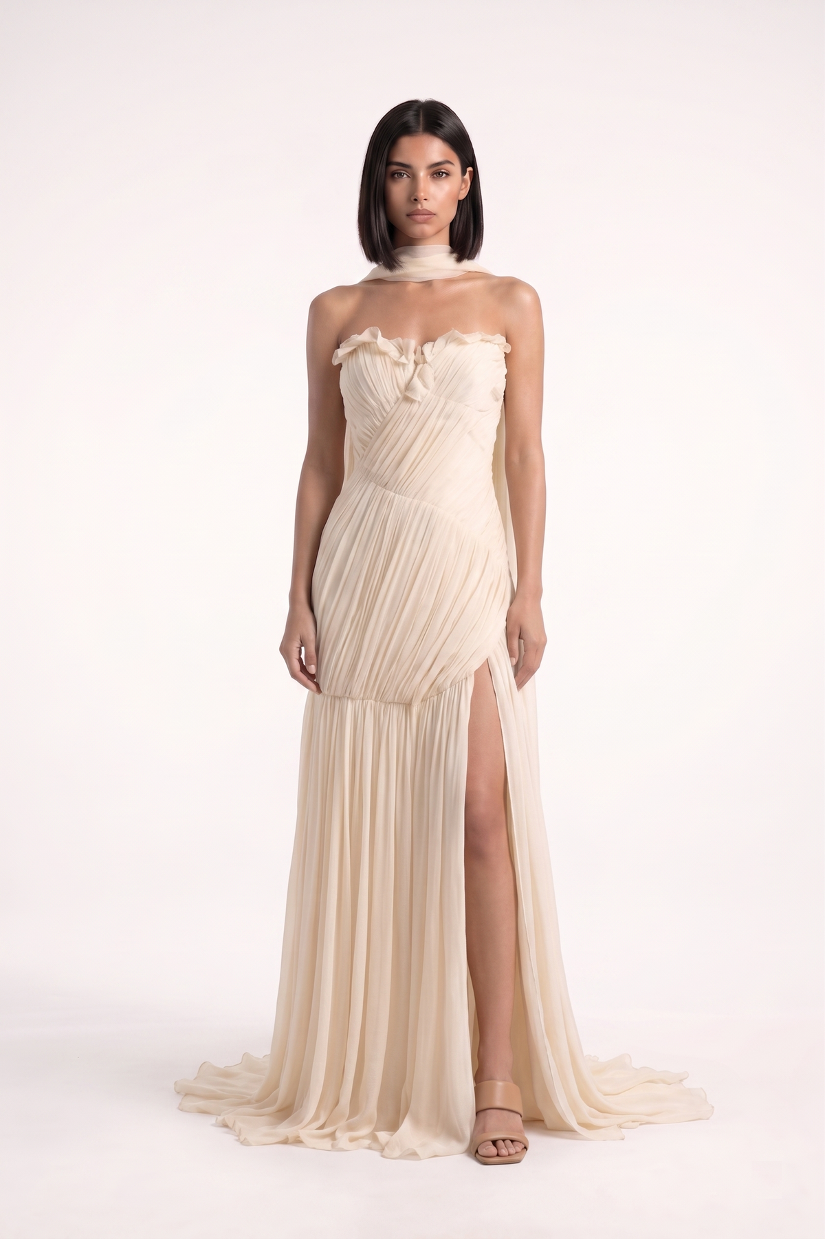 Off Shoulder Draped Gown - PU27:RW01 4