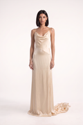 Cowl Backless Drape Gown - PU27:RW02 front 