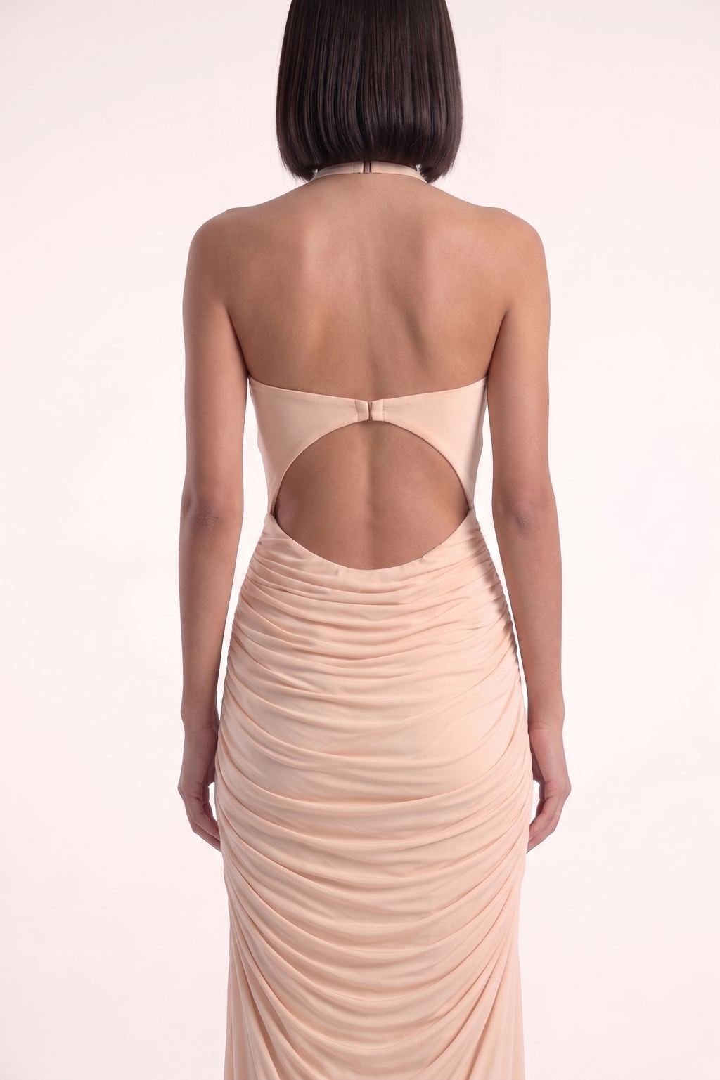 Razor Cut Cowl Skirt Gown - PU27:RW03 back