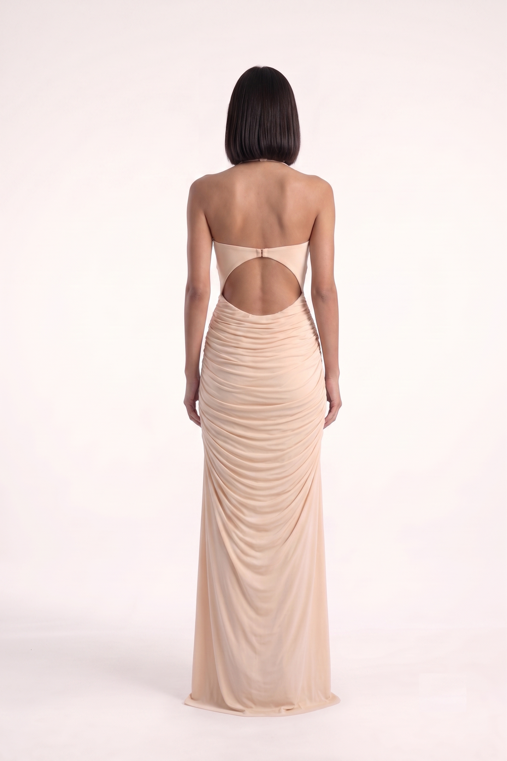 Razor Cut Cowl Skirt Gown - PU27:RW03 back full