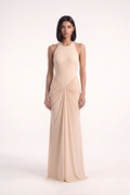 Razor Cut Cowl Skirt Gown - PU27:RW03 front full
