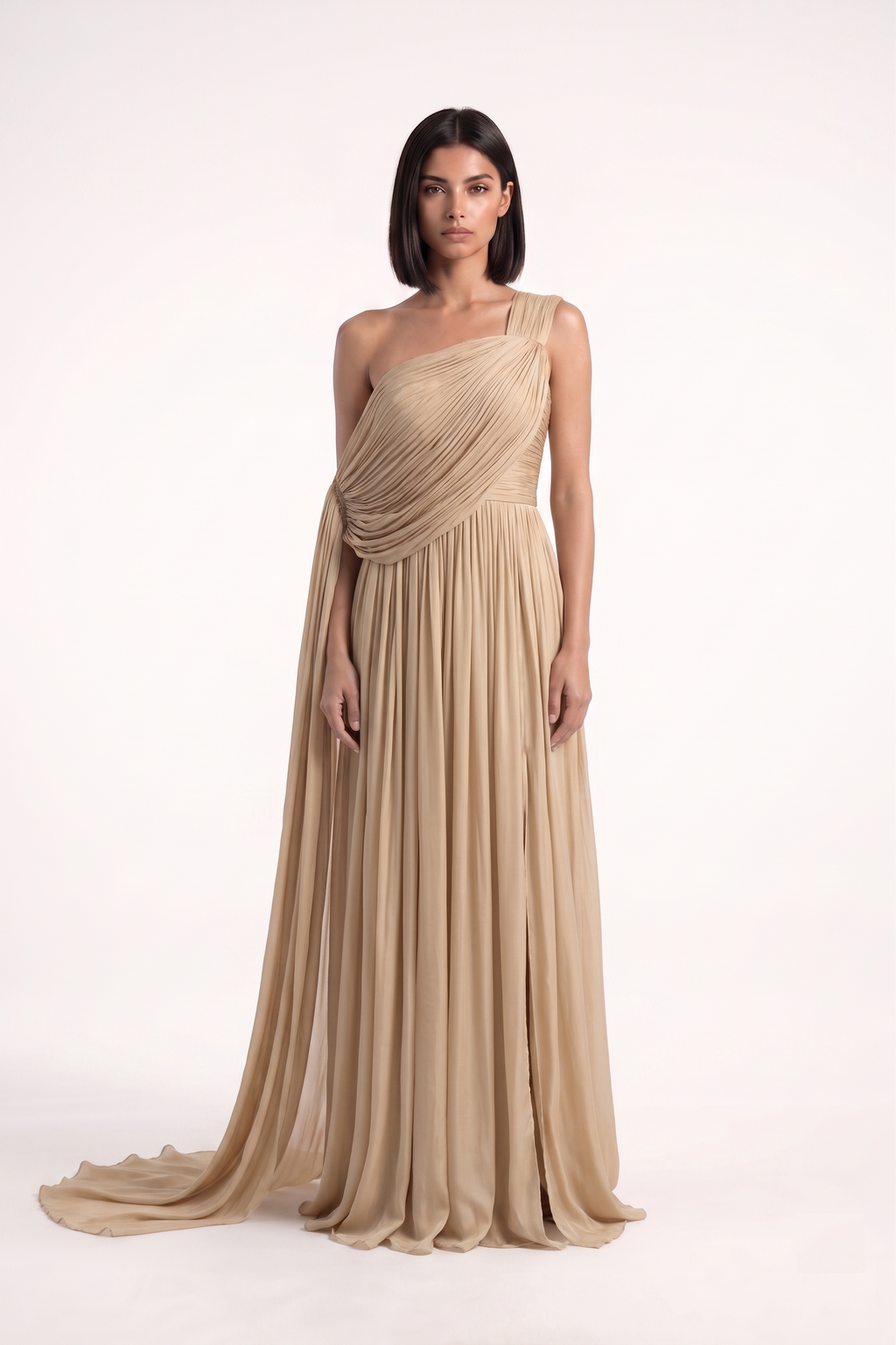 One Shoulder Cowl Gown - PU27:RW04 5
