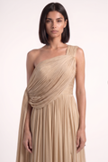 One Shoulder Cowl Gown - PU27:RW04 front 