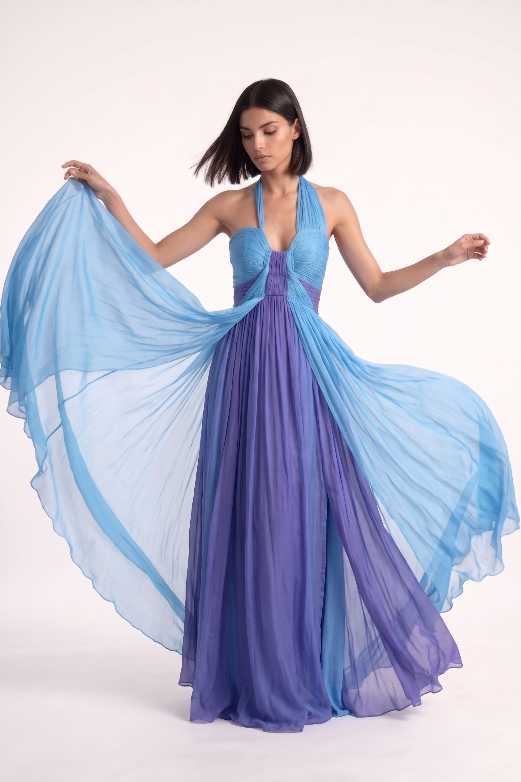 Double Shade Draped Gown - PU27:RW09 3