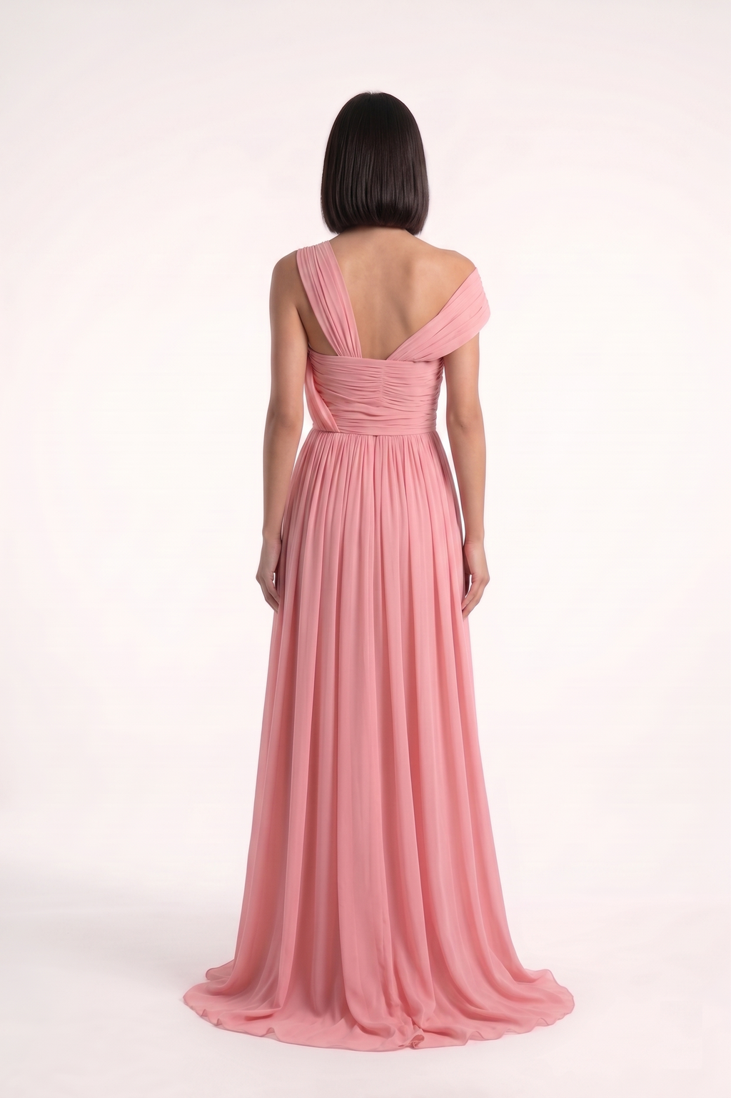 Off Shoulder Draped Pink Gown - PU27:RW10