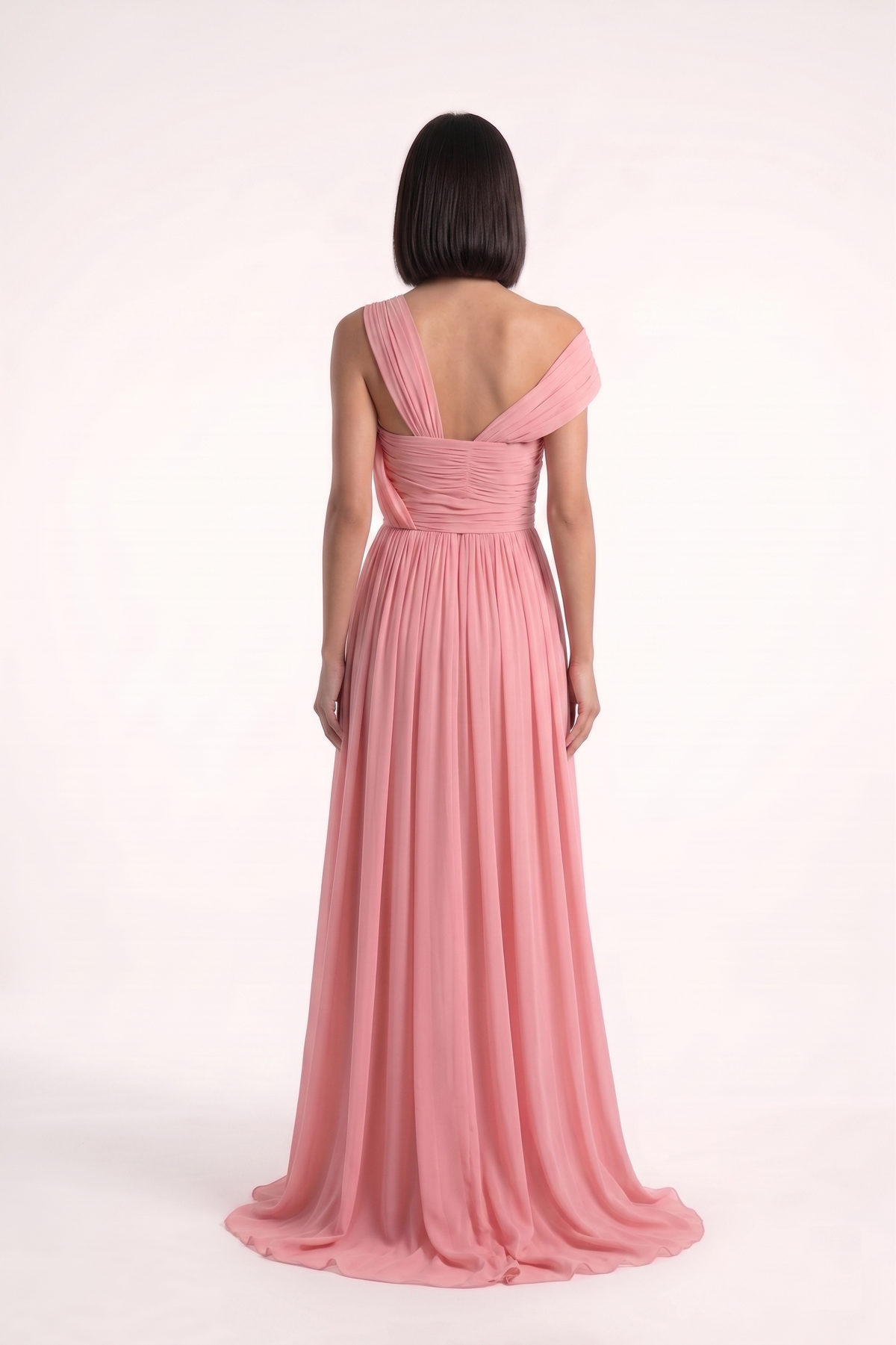 Off Shoulder Draped Pink Gown - PU27:RW10