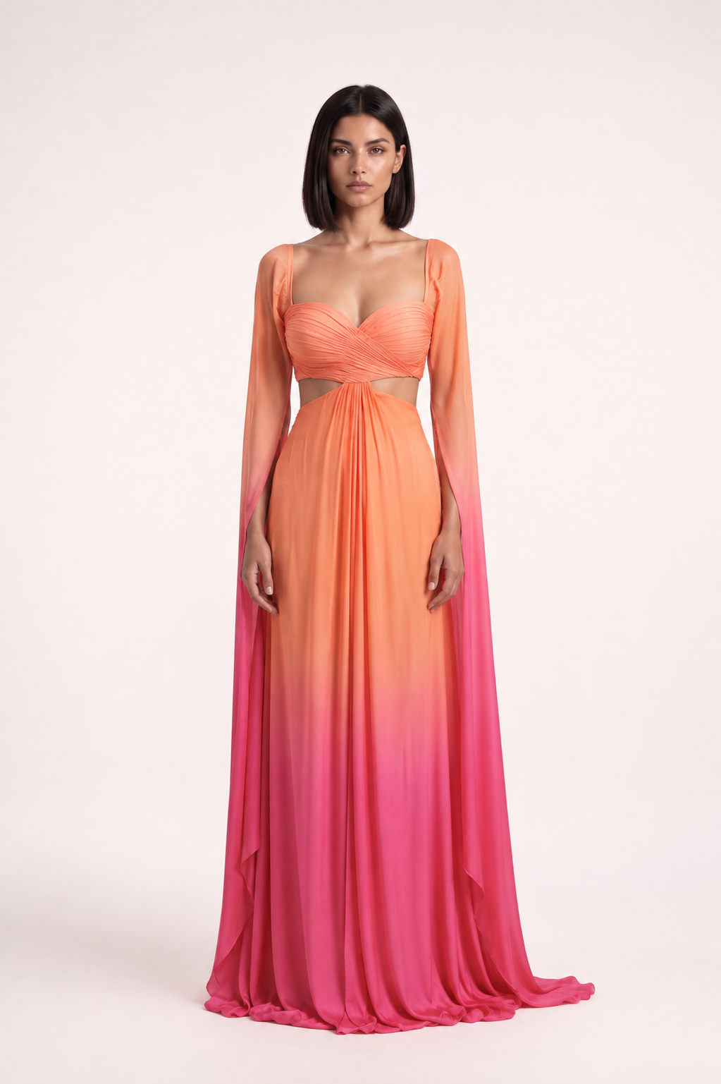 Long Draped Sleeves Gown - PU27:RW24 1